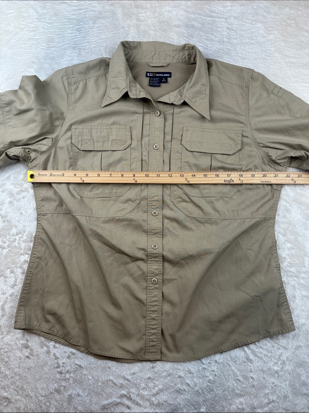 5.11 Tactical Series Taclite Ripstop Men’s Medium Regular Khaki Long Sleeve - Picture 5 of 7